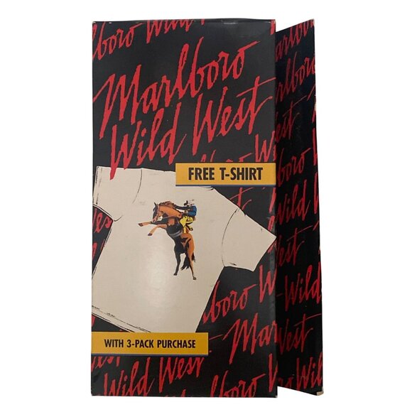 Marlboro Wild West Tee T Shirt Horse Cowboy  PROMO Cigarettes Phillip Morris NO - Picture 2 of 9